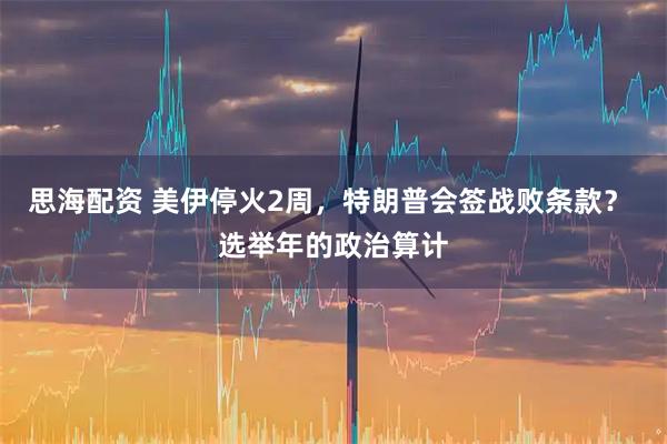 思海配资 美伊停火2周,特朗普会签战败条款? 选举年的政治算计