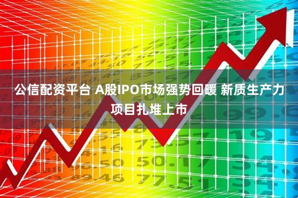 公信配资平台 A股IPO市场强势回暖 新质生产力项目扎堆上市