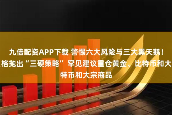 九倍配资APP下载 警惕六大风险与三大黑天鹅！贝伦贝格抛出“三硬策略” 罕见建议重仓黄金、比特币和大宗商品